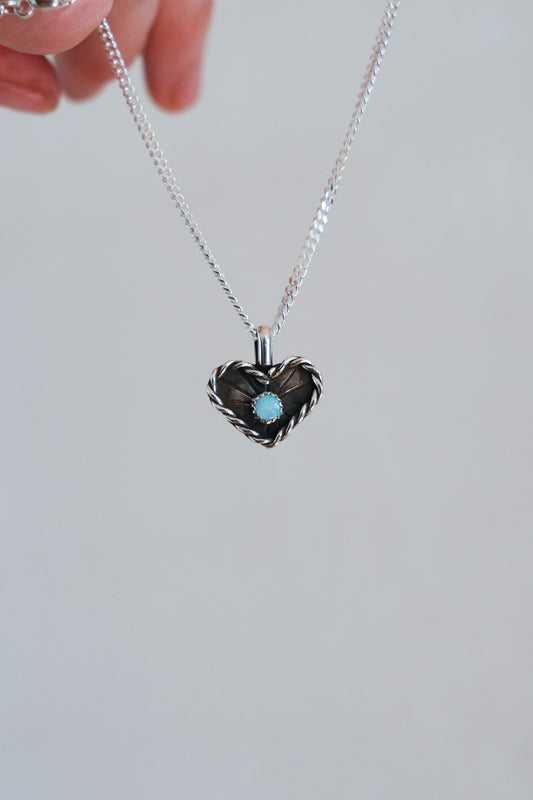 Stand by Your Heart Charm Necklace - Ethiopian Opal