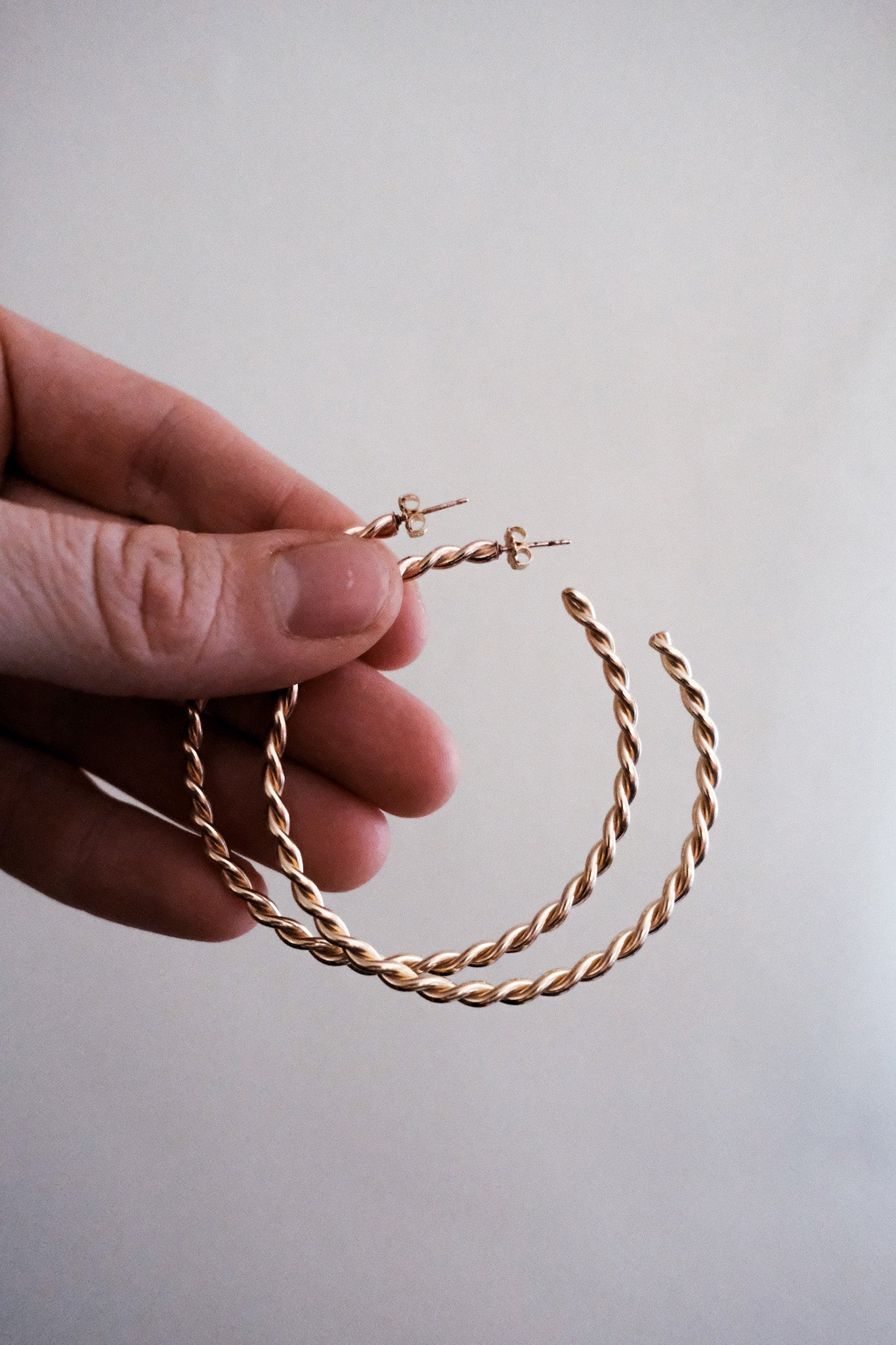 Fancy Gold Filled Twist Hoop Earrings
