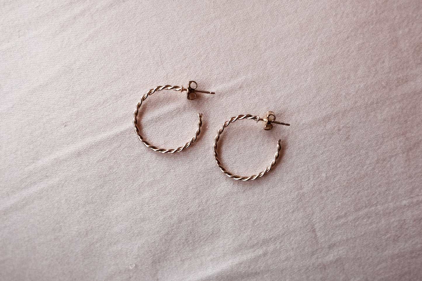 Mini Fancy Gold Filled Twist Hoop Earrings