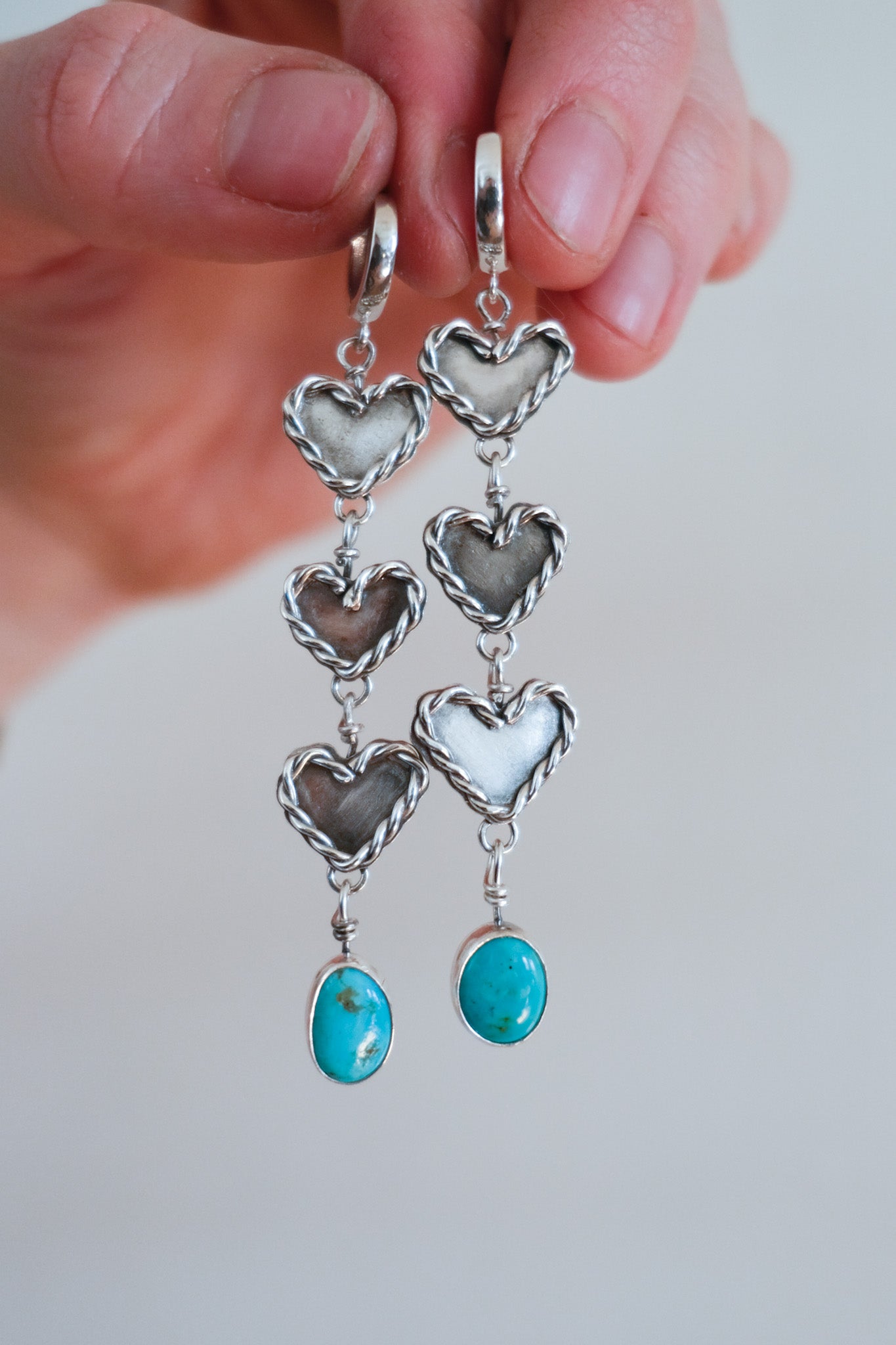 Good Hearted Charm and Turquoise Dangle Earring #2