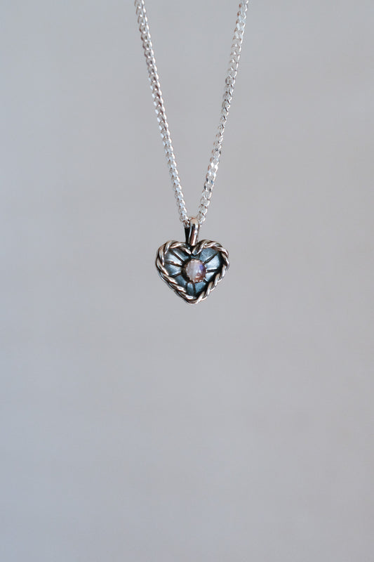 Stand by Your Heart Charm Necklace - Moonstone